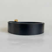 Gucci Black Leather GG Marmont Buckle Belt 80CM