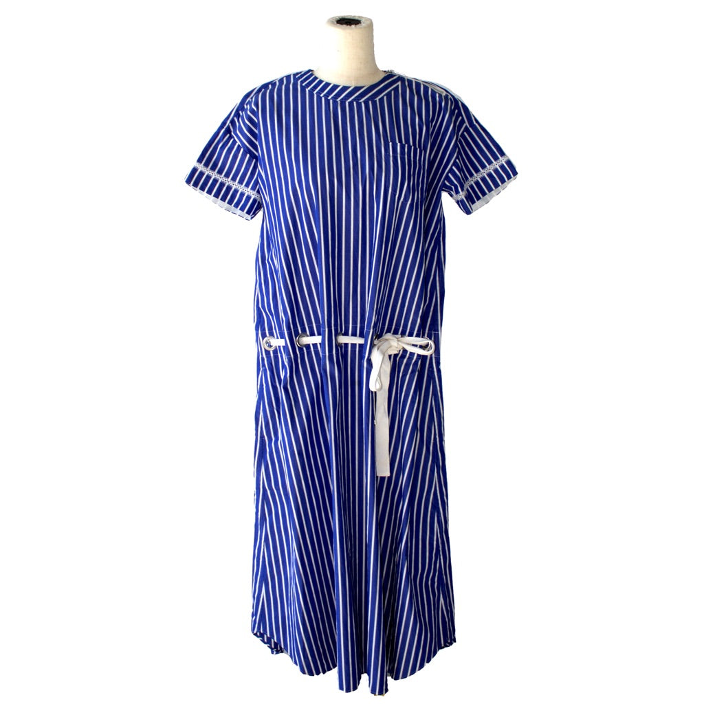 SACAI Striped cotton-poplin shirt dress