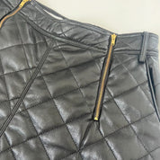Self Portrait Faux Leather Quilted Shorts