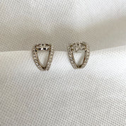 Chanel Curved Half Hoop Earrings with Crystals