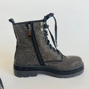 Caravela Ta-Da Studded Detail Combat Block Heel Boots, 37