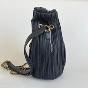 Chanel Coco Pleats Pleated Crumpled Calfskin Backpack