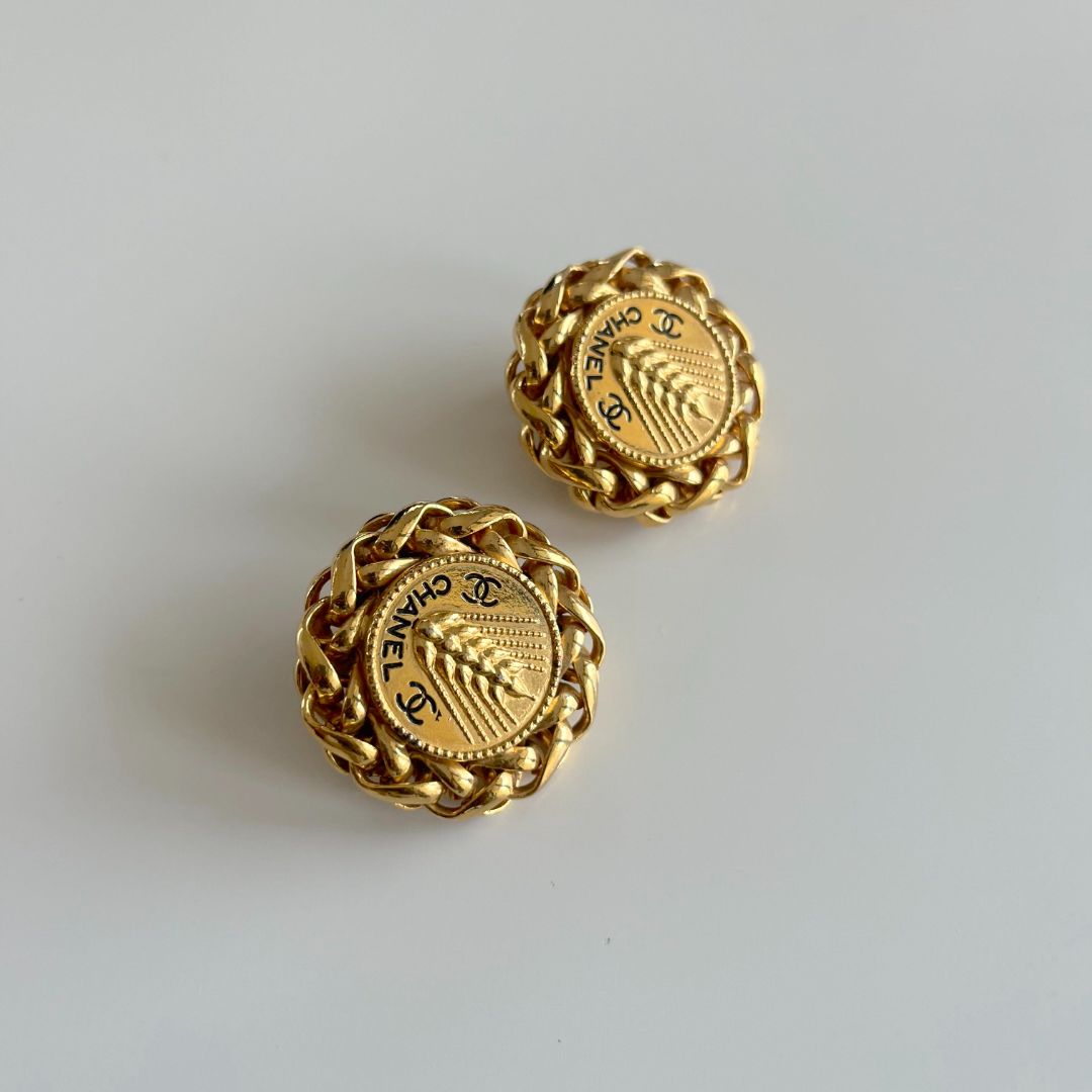 Buy Chanel Pre-loved Coco Mark Circle Earrings Gp Gold Vintage