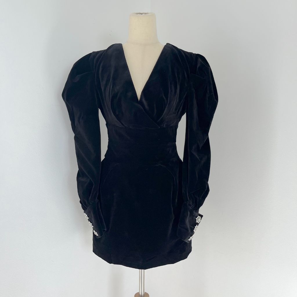Alexandre Vauthier black velvet dress