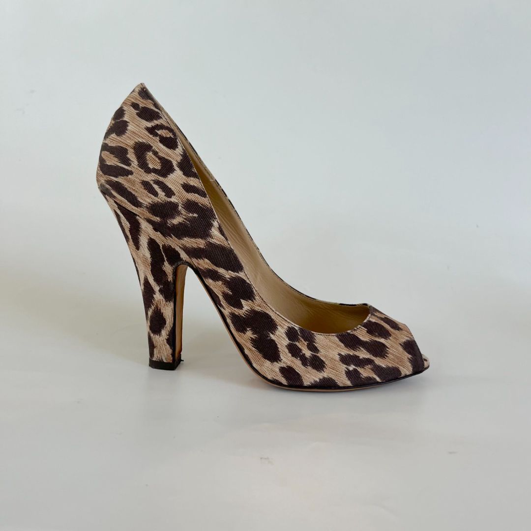 Dolce & Gabbana leopard print peep toe pumps Pumps