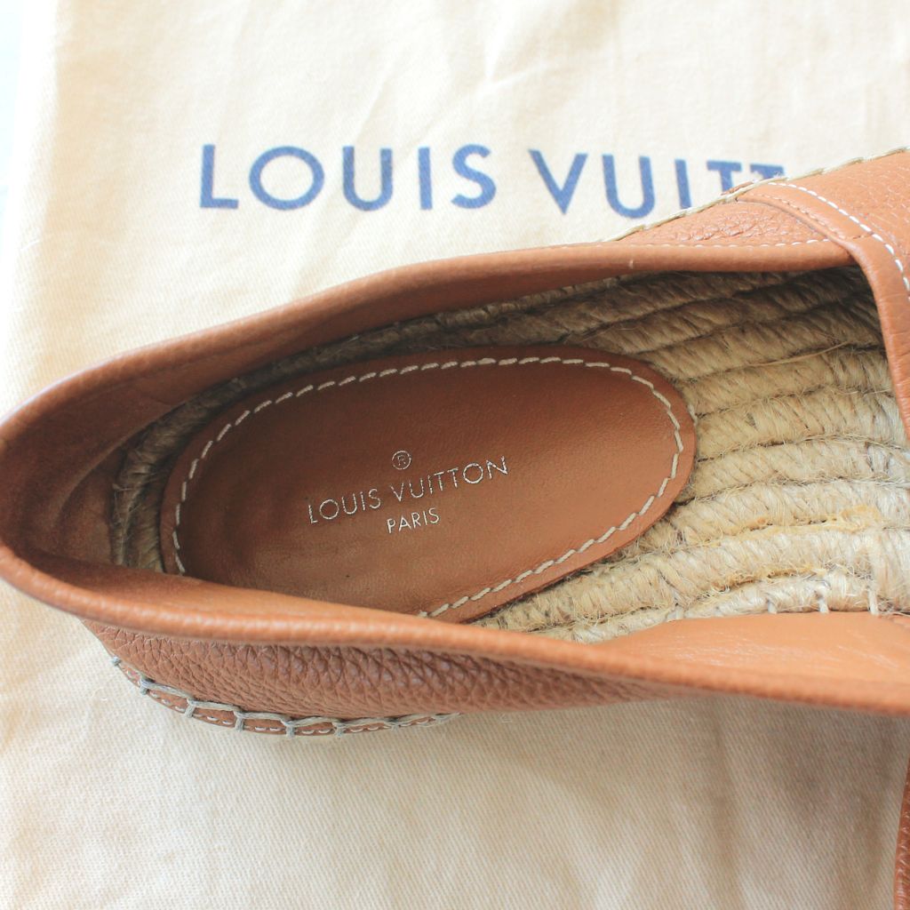 Louis Vuitton LV Monogram Leather Trim Embellishment Espadrilles
