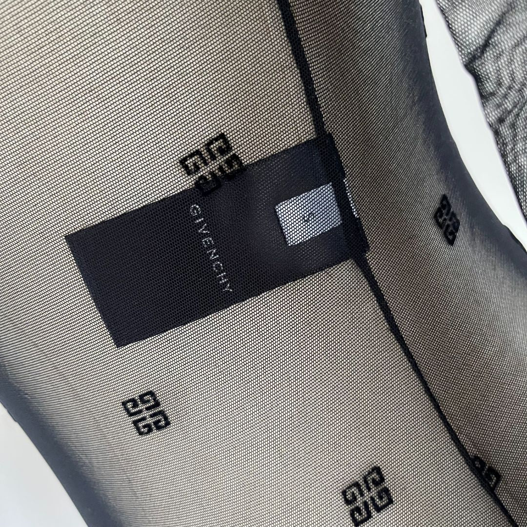 Givenchy black longsleeve 4G sheer bodysuit
