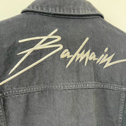 BALMAIN SIGNATURE BACK LOGO DENIM JACKET