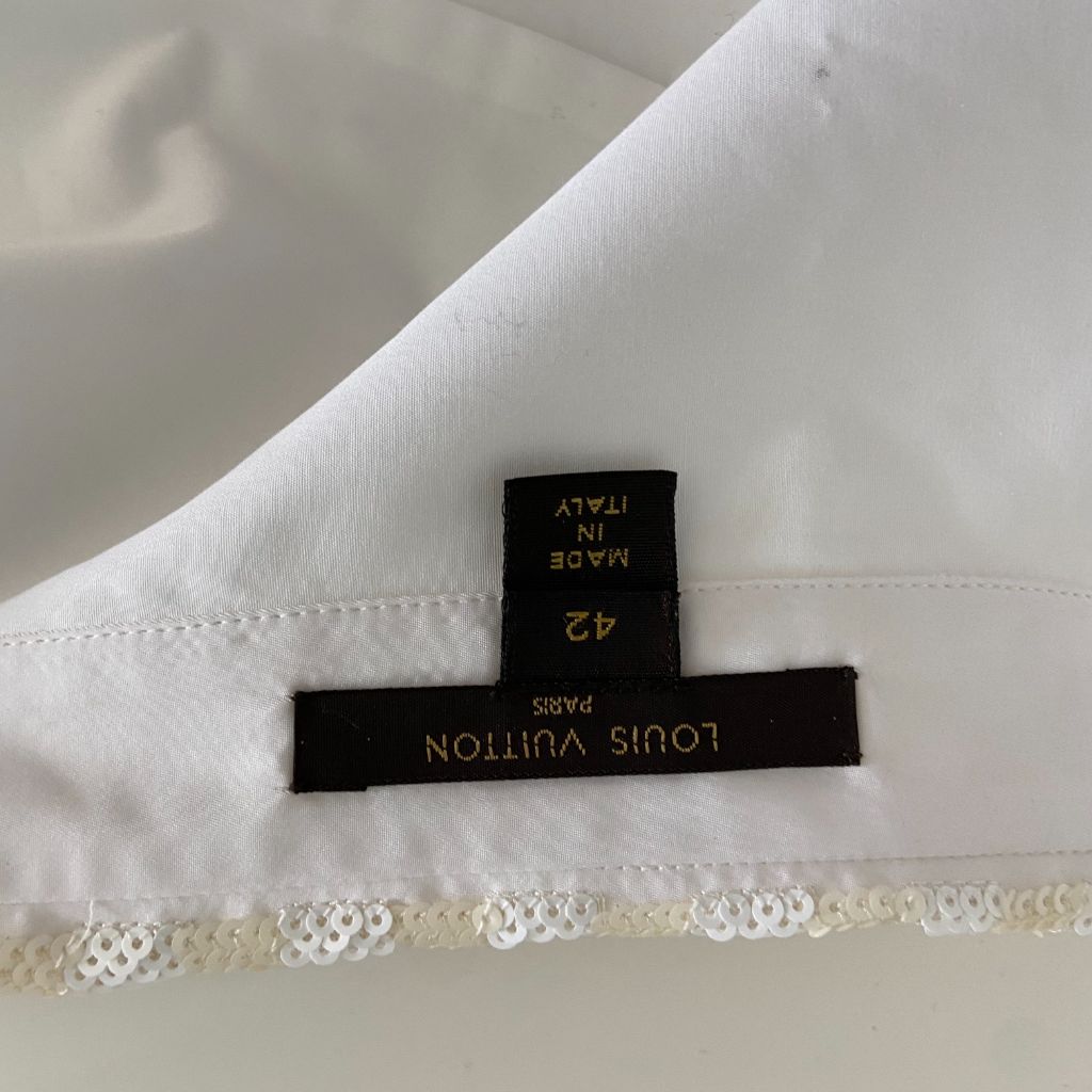 Louis Vuitton White Eyelet Patch Sweater S Louis Vuitton