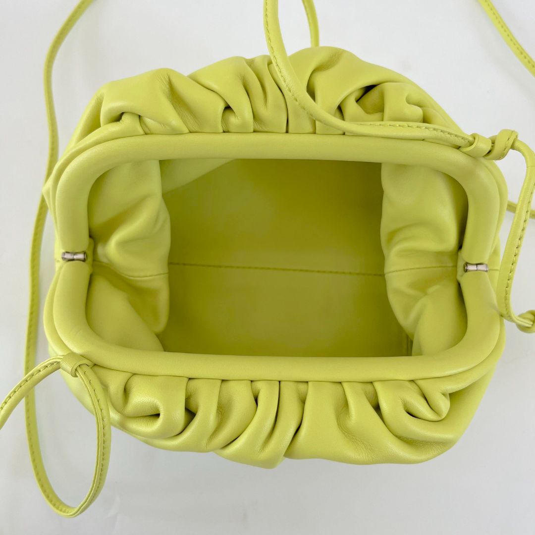 Bottega Veneta bright yellow mini pouch clutch bag