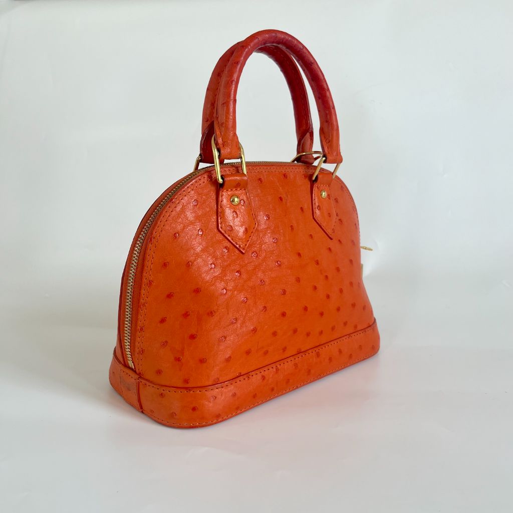 Alma bb leather handbag Louis Vuitton Orange in Leather - 35315197