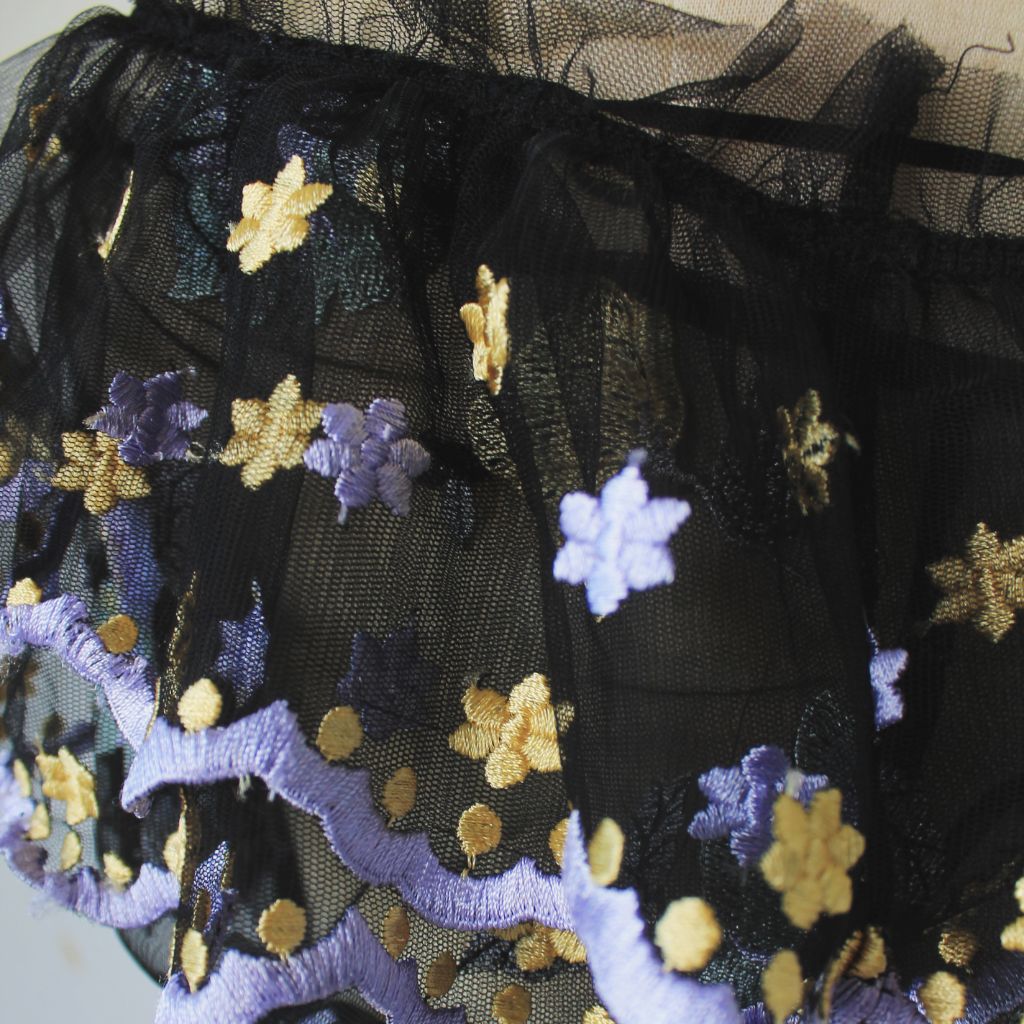 Alice McCall Black Mesh Floral Embroidered One Shoulder Dress - BOPF | Business of Preloved Fashion Alice McCall Black Mesh Floral Embroidered One Shoulder Dress - BOPF | Business of Preloved Fashion