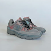 Chanel low top blue/glittery lace up sneakers, 40.5