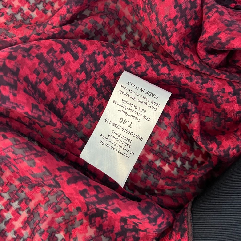 Lanvin red and black houndstooth print Blouse