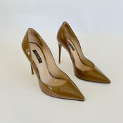 Dolce & Gabbana Brown Patent Leather Pointed Toe Pumps, 36