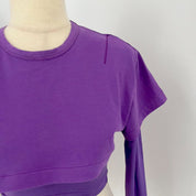 Jacquemus long sleeve purple crop top