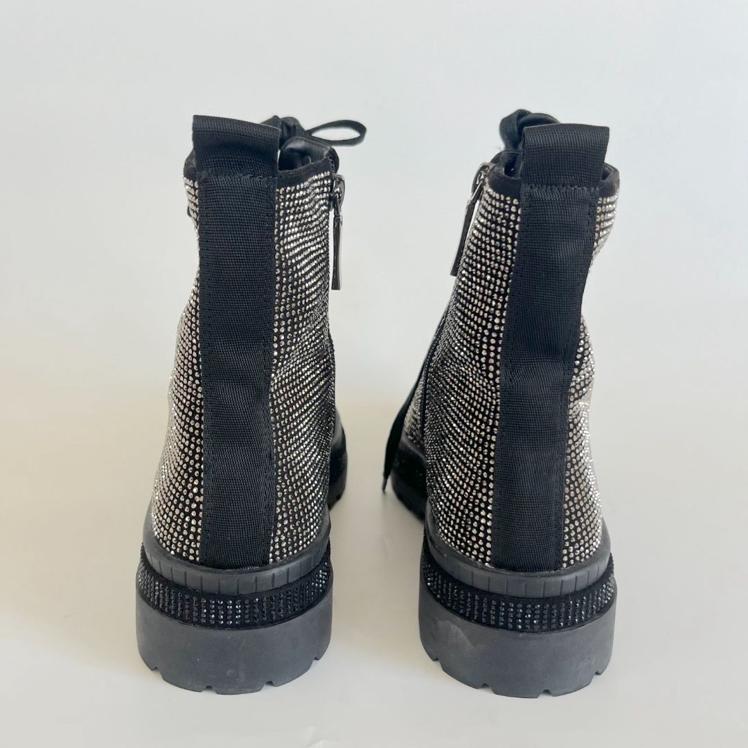Caravela Ta-Da Studded Detail Combat Block Heel Boots, 37