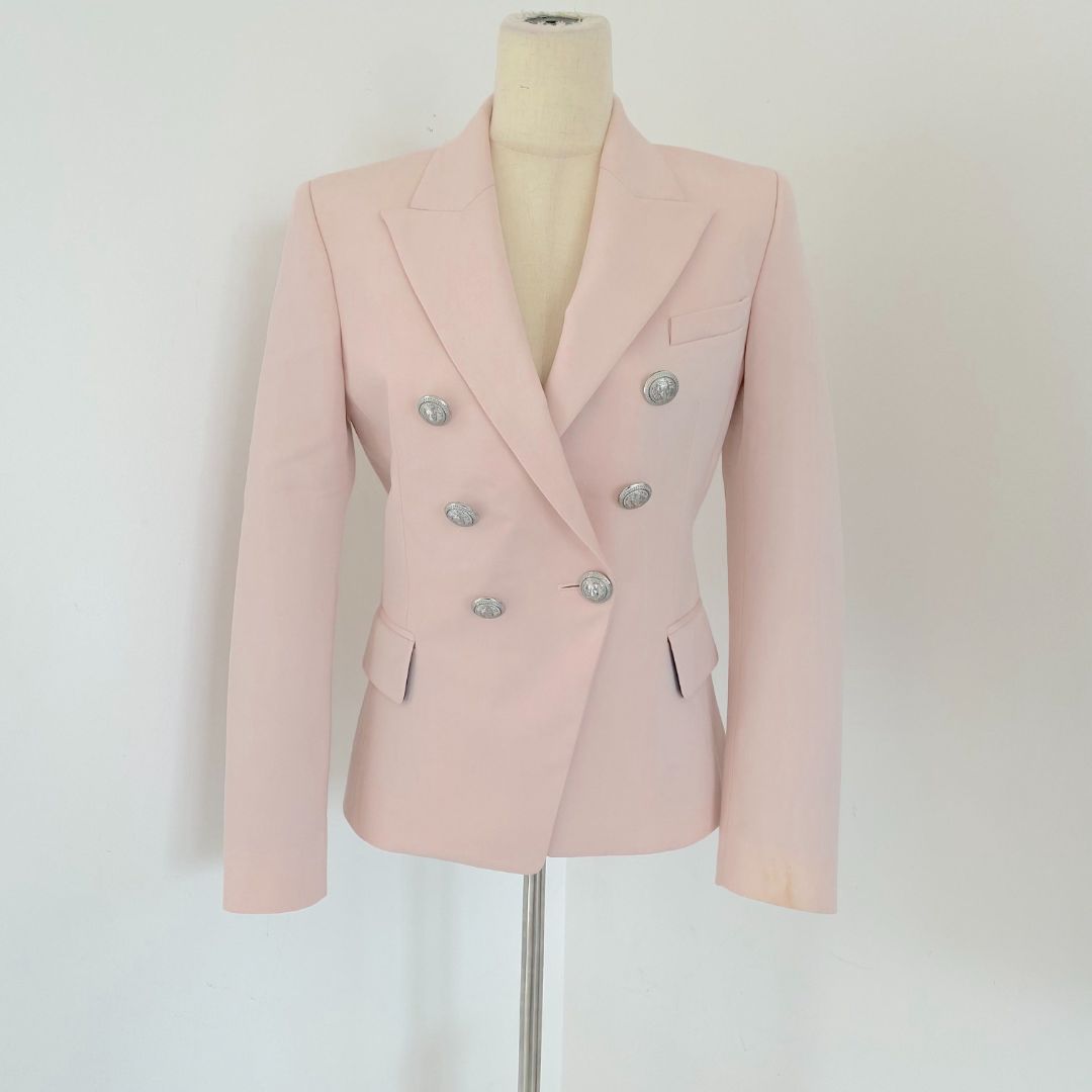 Balmain Wool-twill pastel pink blazer