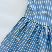 Gucci blue striped dress with GG print, children