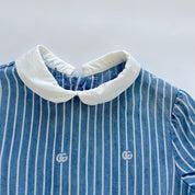 Gucci blue striped dress with GG print, children