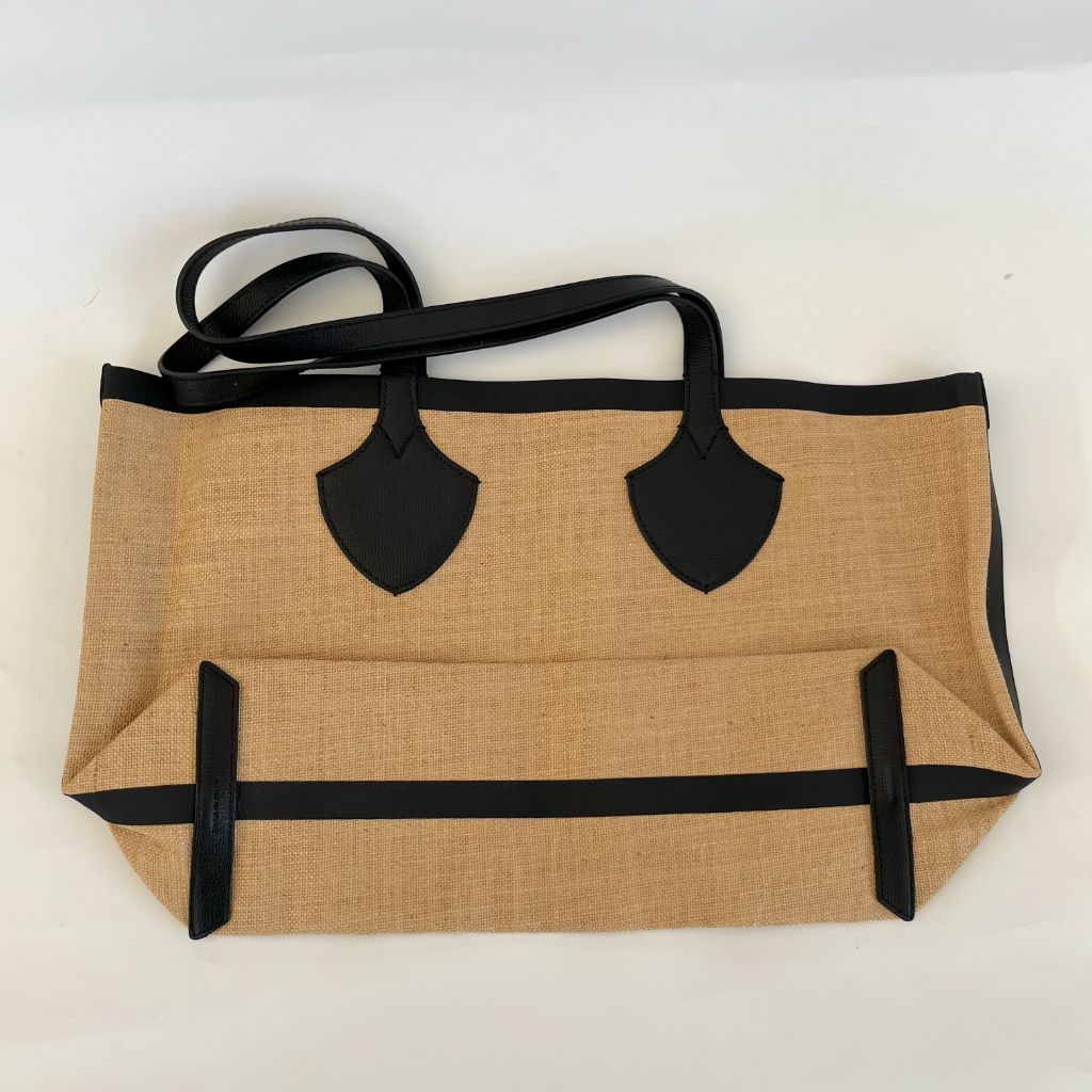 Authentic Burberry Reversible Tote Black Canvas Shoulder Bag