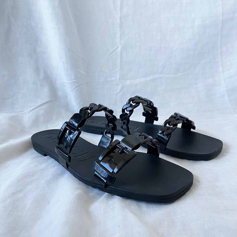 Men's gucci rubber online slide sandals