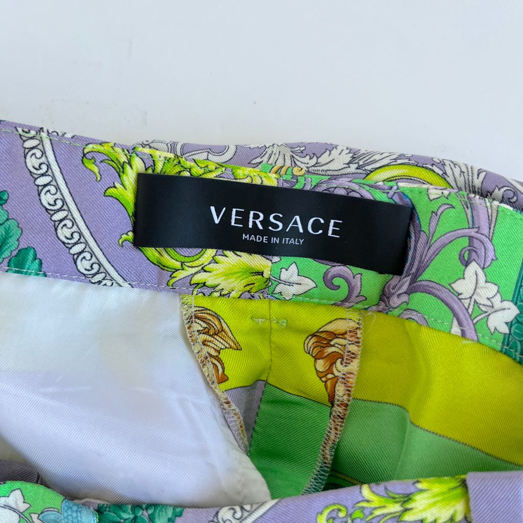 Versace Barocco printed silk shorts