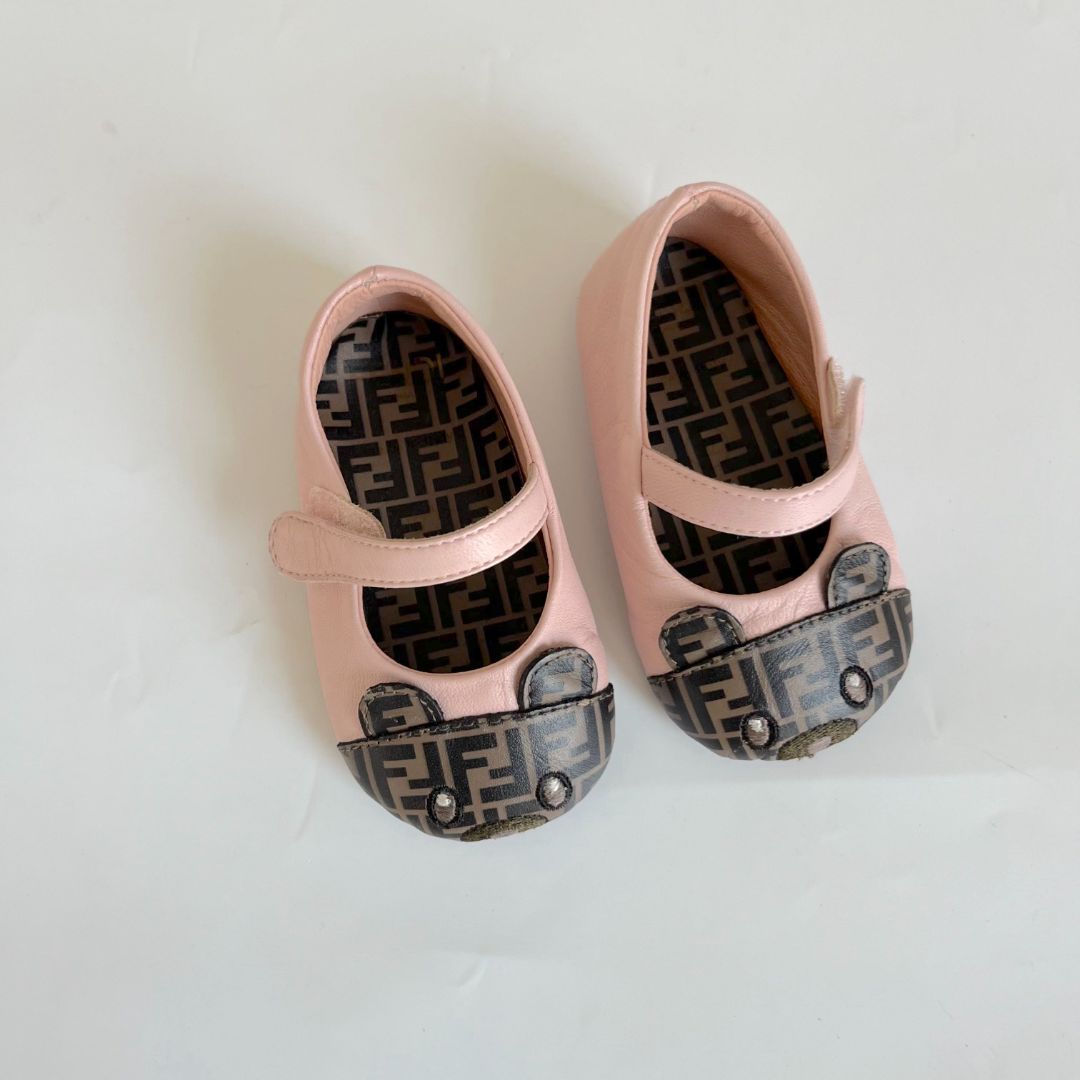 Fendi Kids FF Animal Toecap Ballerina Flats