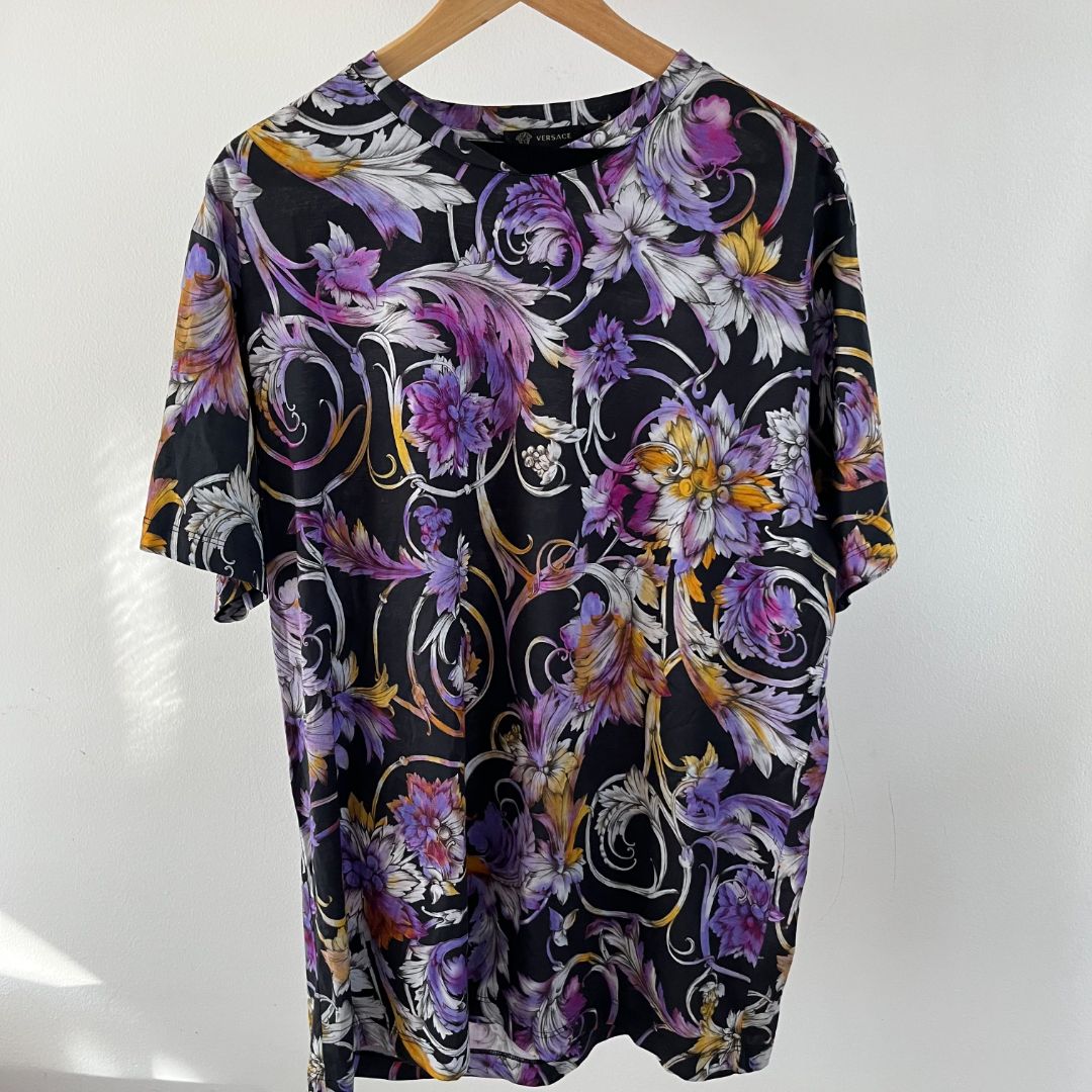 Versace Printed Cotton Mens T Shirt