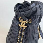 Chanel Coco Pleats Pleated Crumpled Calfskin Backpack