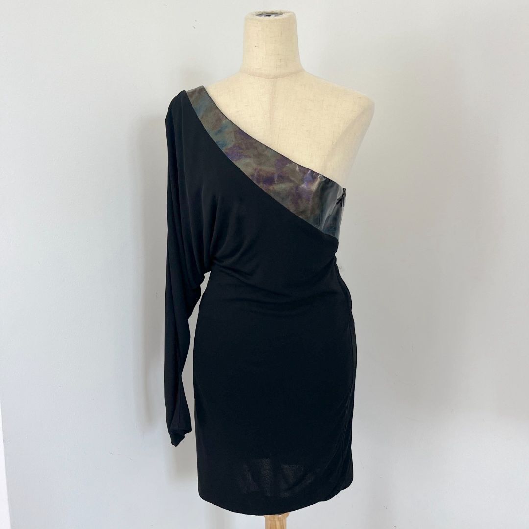 Gucci black dress with rainbow leather trim detail - BOPF | Business of Preloved Fashion Gucci black dress with rainbow leather trim detail - BOPF | Business of Preloved Fashion