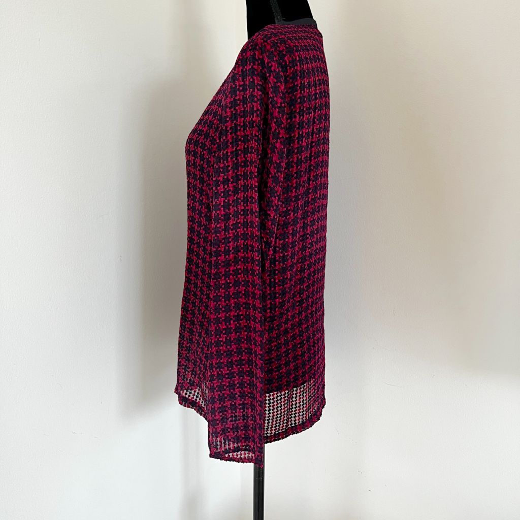 Lanvin red and black houndstooth print Blouse