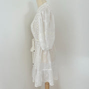 Zimmermann White embroidered Belt Dress