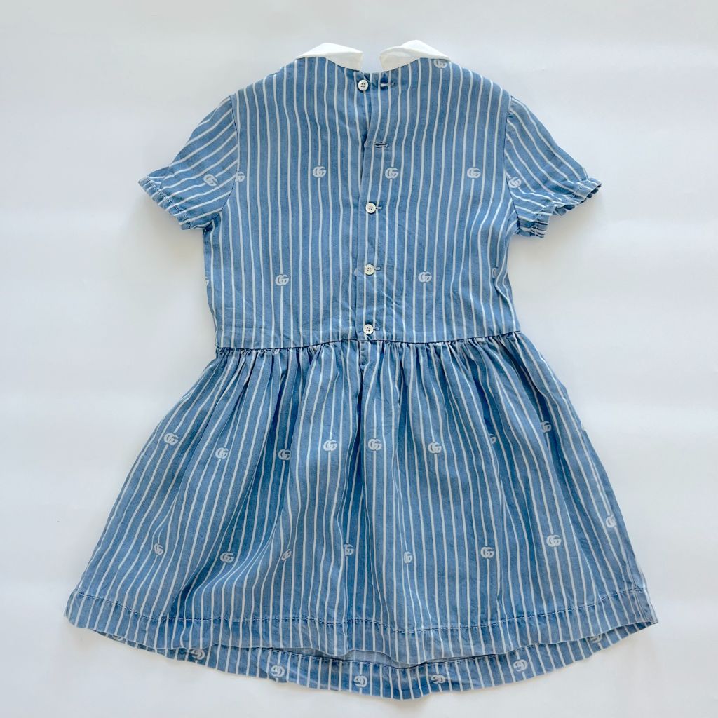 Gucci blue striped dress with GG print, children