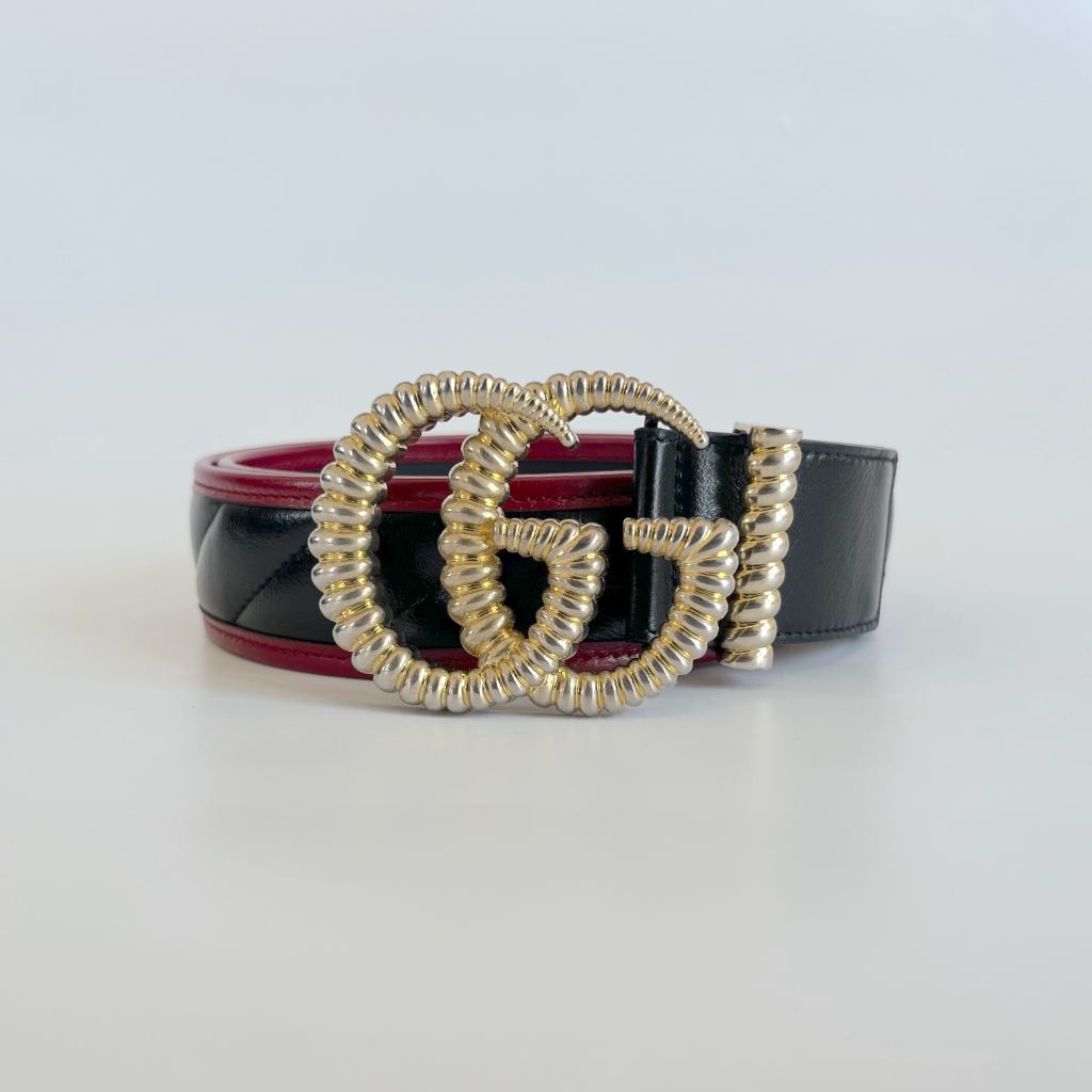 Gucci Ladies Matelassé  Torchon Double G Buckle belt