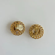 Chanel 1990s vintage clip on gold chain trim earrings