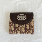 Christian Dior beige/brown flap vintage wallet