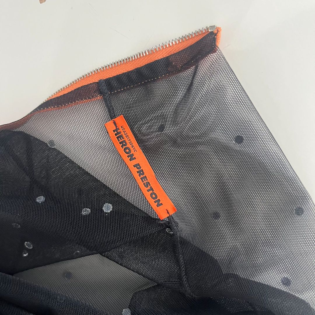 Heron Preston sheer dress with crystals and leather skirt - BOPF | Business of Preloved Fashion Heron Preston sheer dress with crystals and leather skirt - BOPF | Business of Preloved Fashion