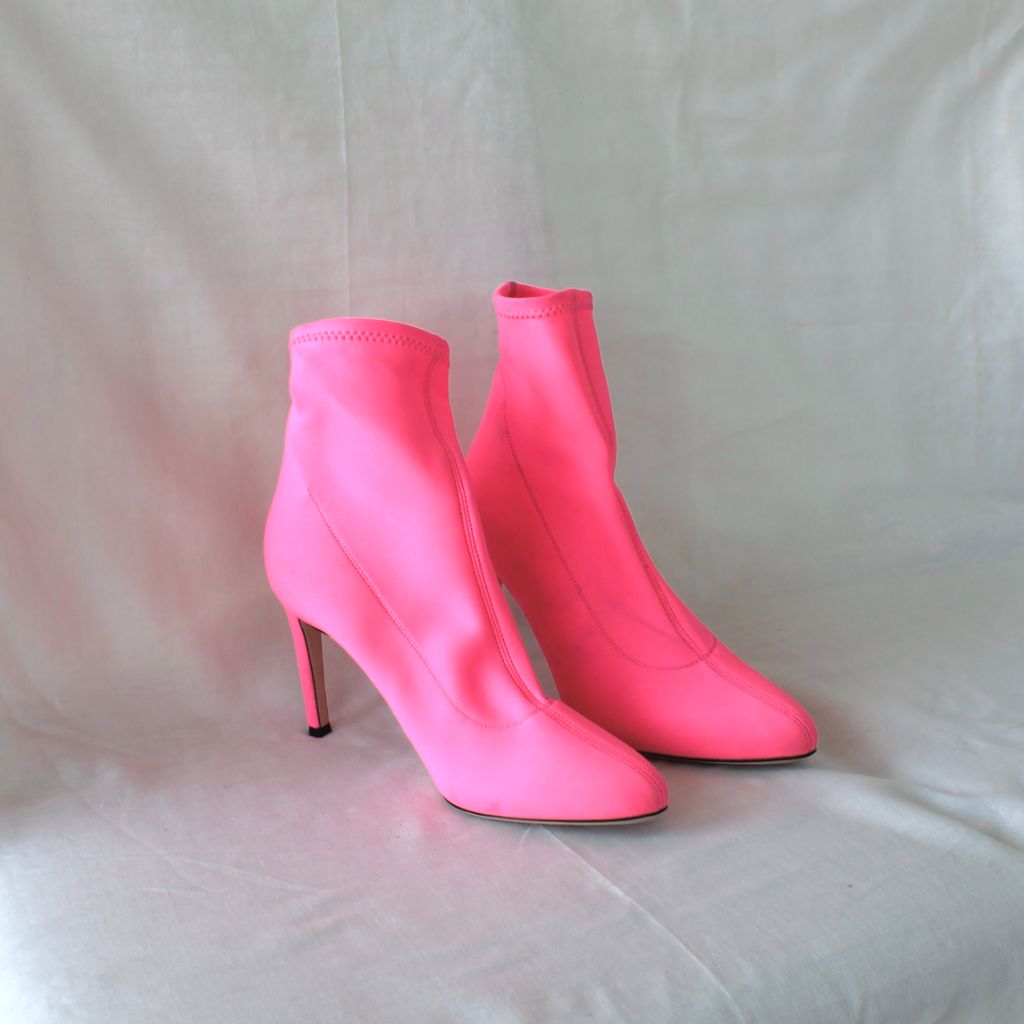 Giuseppe Zanotti Pink Bimba Stretch Sock Heeled Boots, 38.5