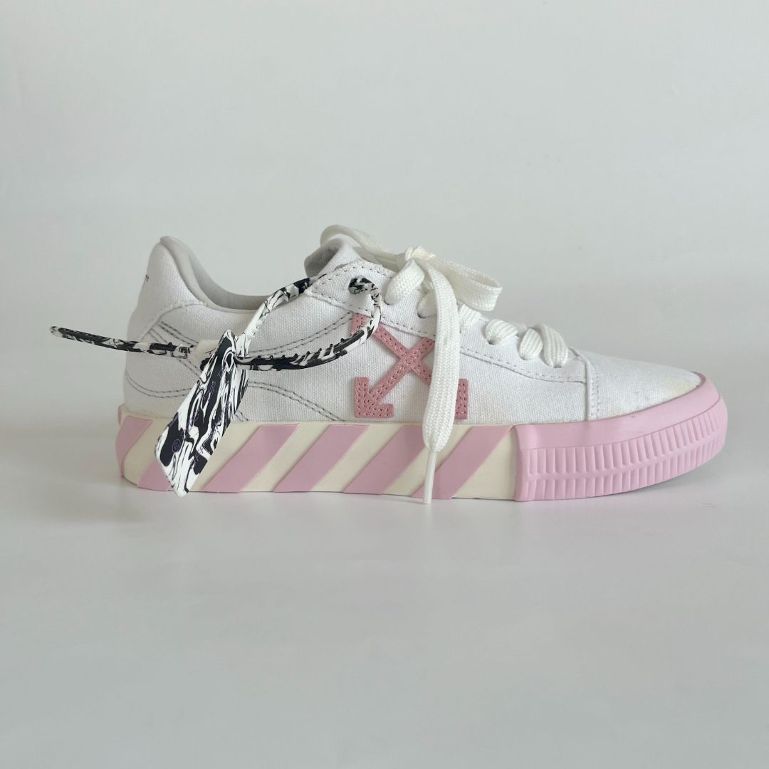 Low Vulcanized Sneakers Off White Pink And Black Shoes Off-White