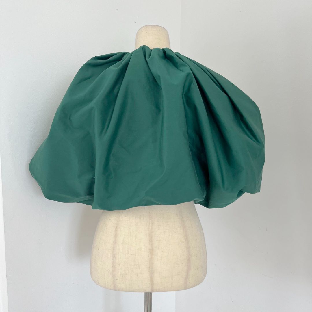 Yves Saint Laurent Paris Dark Green Front Open Ruffled Bolero Jacket
