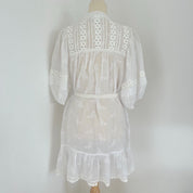 Zimmermann White embroidered Belt Dress