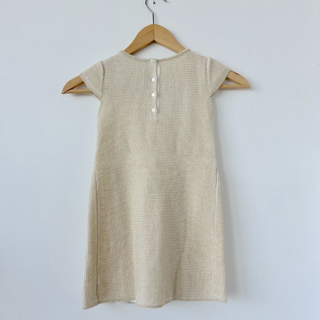 Christian Dior knitted mini dress in beige with gold thread - BOPF | Business of Preloved Fashion Christian Dior knitted mini dress in beige with gold thread - BOPF | Business of Preloved Fashion