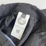 Versace black high waist wool blend mini shorts