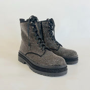 Caravela Ta-Da Studded Detail Combat Block Heel Boots, 37