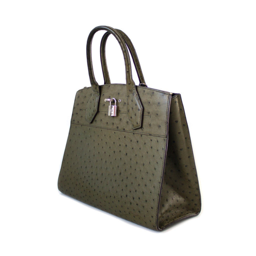 Louis Vuitton Ostrich Green Leather City Steamer Bag - BOPF