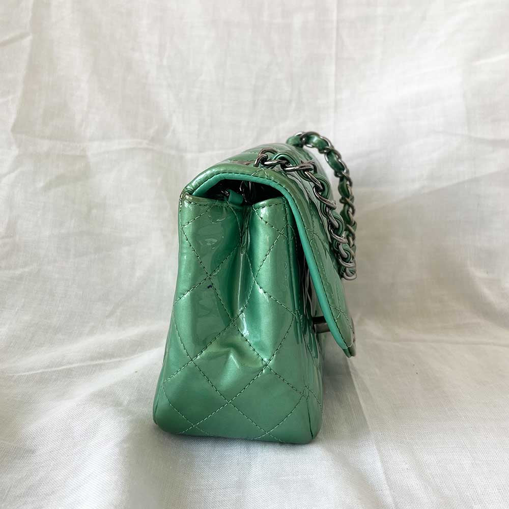 Chanel Green Leather Timeless Square Mini Flap Bag - BOPF