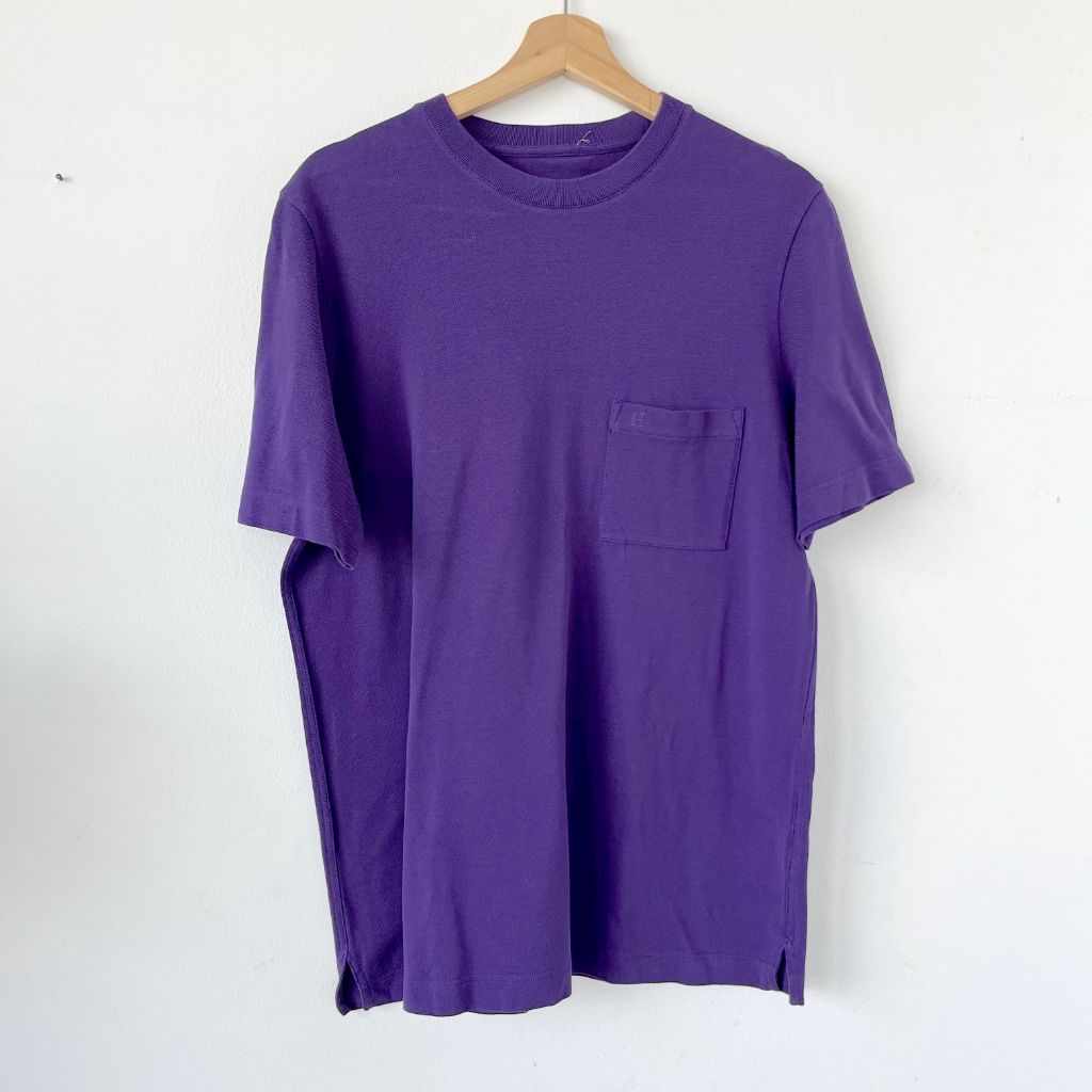 Hermès "H" embroidered Purple T-shirt