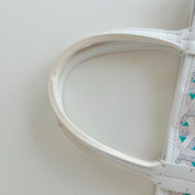 Goyard White and Blue Goyardine Canvas & Chevroches Calfskin Poitiers Claire-Voie Bag