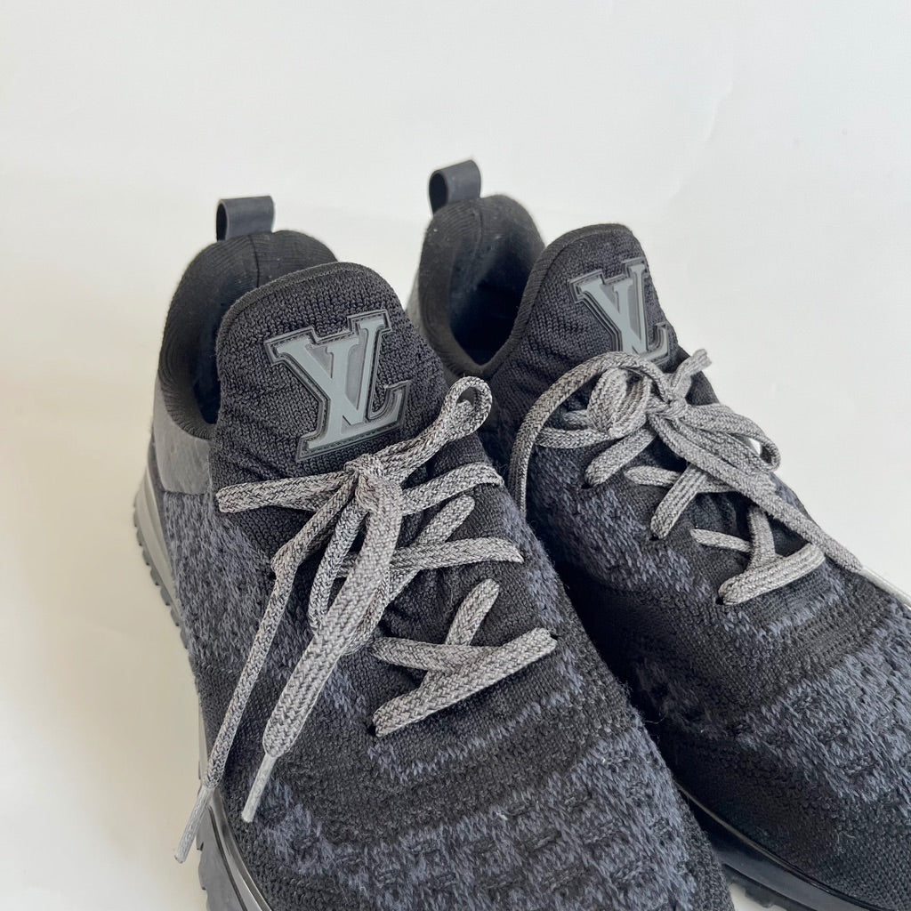 Louis Vuitton Black Knit Fabric VNR Low Top Sneakers Size 38.5